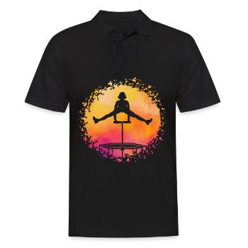 Trampolin - Männer Poloshirt - Schwarz - Vorne - Kai (181cm)