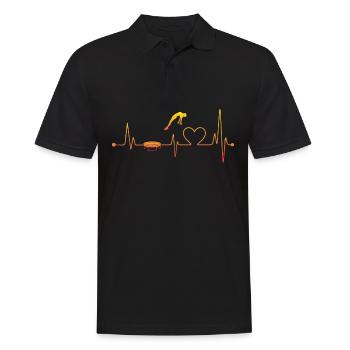 Trampolin Heartbeat - Männer Poloshirt - Schwarz - Vorne - Kai (181cm)