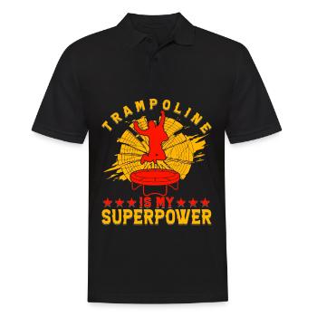 Trampolin ist meine Superkraft - Männer Poloshirt - Schwarz - Vorne - Kai (181cm)