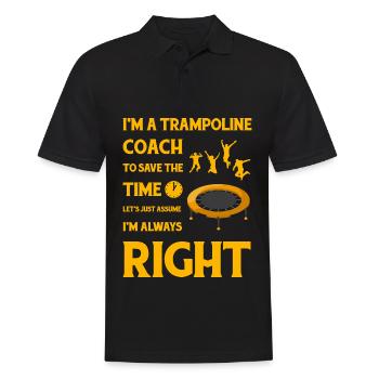 Trampolin-Trainer - Männer Poloshirt - Schwarz - Vorne - Kai (181cm)