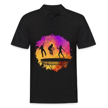 Trampoline - Men's Polo Shirt - black - Front - Kai (181cm)