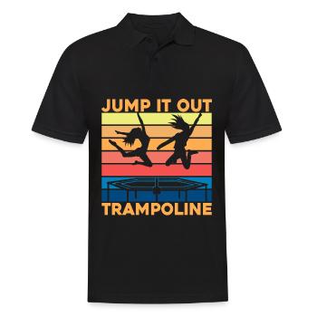 Herausspringen Trampolin - Männer Poloshirt - Schwarz - Vorne - Kai (181cm)