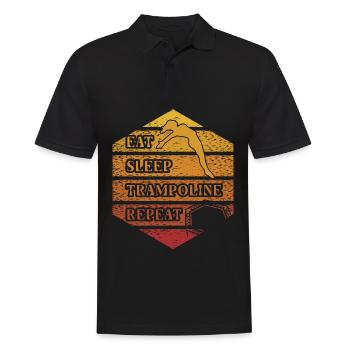 Essen Schlaf Trampolin Wiederholung - Männer Poloshirt - Schwarz - Vorne - Kai (181cm)