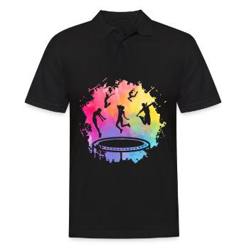 Trampolin - Männer Poloshirt - Schwarz - Vorne - Kai (181cm)