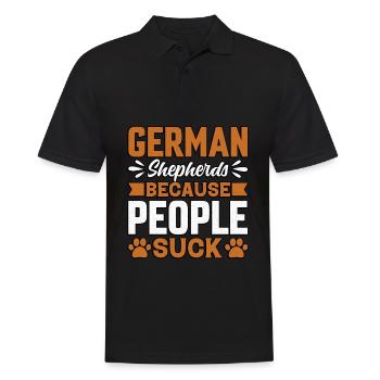German Shepherds because People suck - Men's Polo Shirt - black - Front - Kai (181cm)