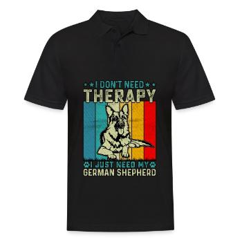 Ich brauche keine Therapie, ich brauche nur meinen Schäferhund - Männer Poloshirt - Schwarz - Vorne - Kai (181cm)