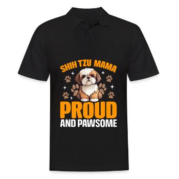 Shih Tzu mama proud and pawsome - Men's Polo Shirt - black - Front - Kai (181cm)