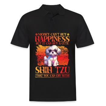 Shih Tzu Drôle de dicton - Polo Homme - noir - Devant - Kai (181cm)