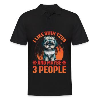 I like Shih Tzus and maybe 3 People - Männer Poloshirt - Schwarz - Vorne - Kai (181cm)