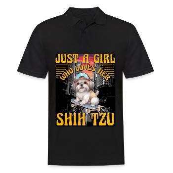 Juste une fille qui aime son Shih Tzu - Polo Homme - noir - Devant - Kai (181cm)