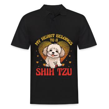 Mon cœur appartient à un Shih Tzu - Polo Homme - noir - Devant - Kai (181cm)