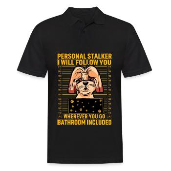 Shih Tzu Stalker - Männer Poloshirt - Schwarz - Vorne - Kai (181cm)