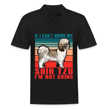 Si je ne peux pas apporter mon Shih Tzu, je n’y vais pas - Polo Homme - noir - Devant - Kai (181cm)