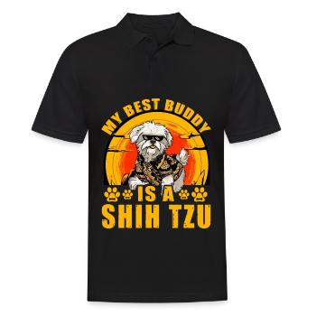 Mon meilleur ami est un Shih Tzu - Polo Homme - noir - Devant - Kai (181cm)