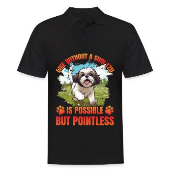 La vie sans Shih Tzu est possible mais inutile - Polo Homme - noir - Devant - Kai (181cm)