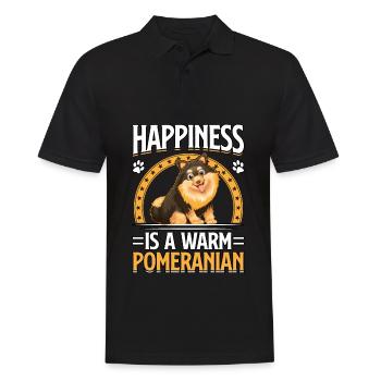 Le bonheur est un poméranien chaleureux - Polo Homme - noir - Devant - Kai (181cm)
