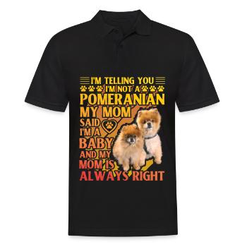 Pomeranian Zwergspitz Lustiger Spruch - Männer Poloshirt - Schwarz - Vorne - Kai (181cm)