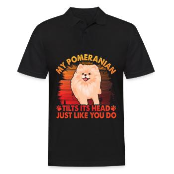My Pomeranian tilts his head just like you do - Männer Poloshirt - Schwarz - Vorne - Kai (181cm)