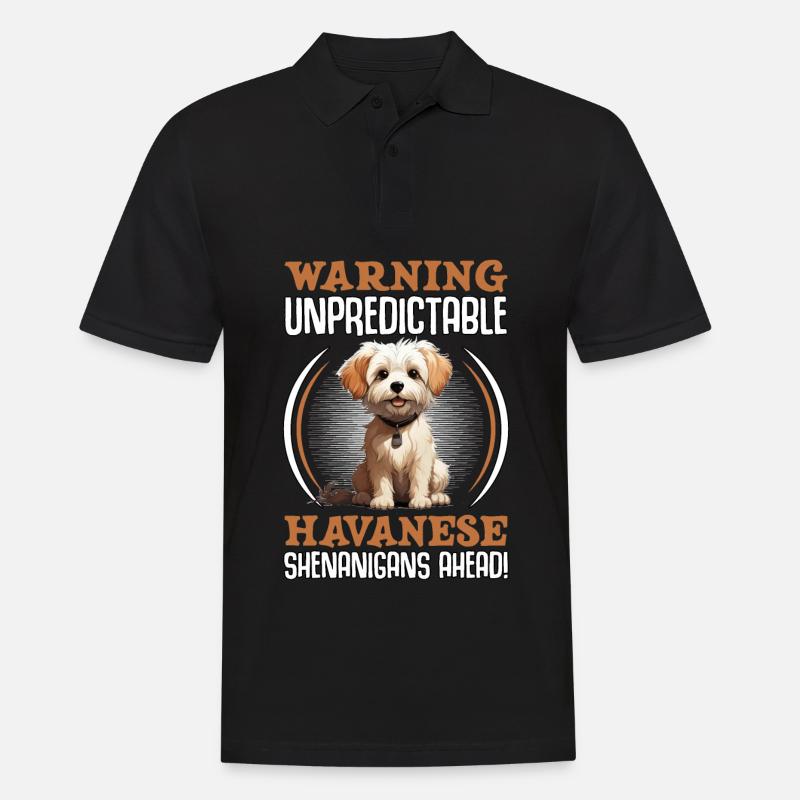 Warning unpredictable Havanese Shenanigans ahead - Männer Poloshirt - Schwarz