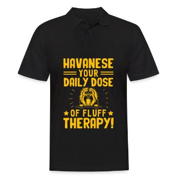 Havanese your daily Dose of fluff therapy - Männer Poloshirt - Schwarz - Vorne - Kai (181cm)