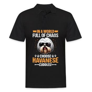 In a World full of Chaos Choose Havanese Cuddles - Men's Polo Shirt - black - Front - Kai (181cm)