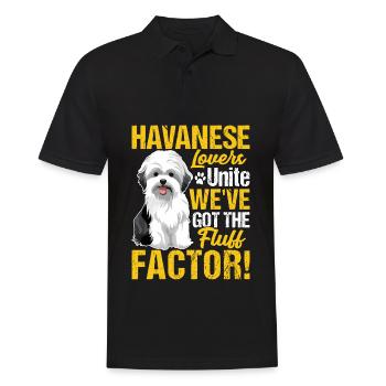 Amateurs de bichon havanais Unissez-vous, nous avons le facteur peluche - Polo Homme - noir - Devant - Kai (181cm)