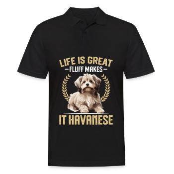 Life is great fluff makes it Havanese - Men's Polo Shirt - black - Front - Kai (181cm)