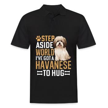 J’ai un bichon havanais dans mes bras - Polo Homme - noir - Devant - Kai (181cm)