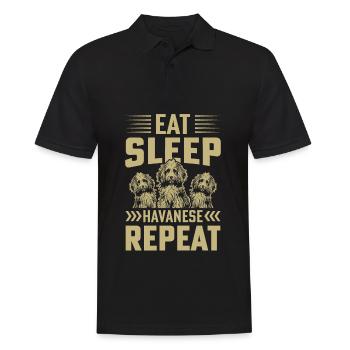 Eat Sleep Havanese Repeat - Men's Polo Shirt - black - Front - Kai (181cm)