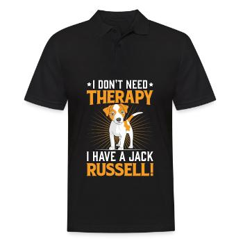 Je n’ai pas besoin de thérapie, j’ai un Jack Russel - Polo Homme - noir - Devant - Kai (181cm)