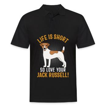 La vie est courte, alors aimez votre Jack Russell - Polo Homme - noir - Devant - Kai (181cm)
