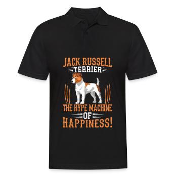 Jack Russell Terrier the machine of happiness - Men's Polo Shirt - black - Front - Kai (181cm)