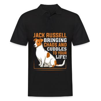 Jack Russell bringing chaos and cuddles to your - Men's Polo Shirt - black - Front - Kai (181cm)