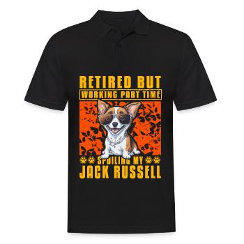 Retired but working part time Jack Russell - Männer Poloshirt - Schwarz - Vorne - Kai (181cm)