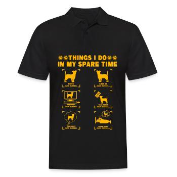 Things I do in my Spare Time Jack Russell - Men's Polo Shirt - black - Front - Kai (181cm)