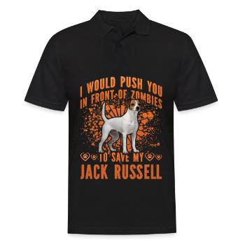 Je vous mettrais devant Zombies Jack Russell - Polo Homme - noir - Devant - Kai (181cm)