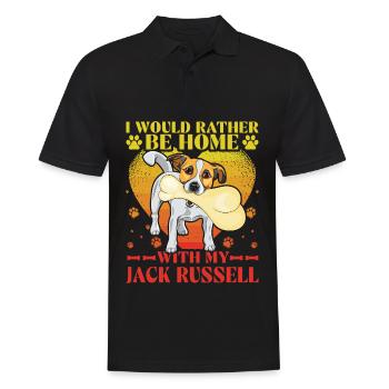 Je préfère être à la maison avec mon Jack Russell - Polo Homme - noir - Devant - Kai (181cm)
