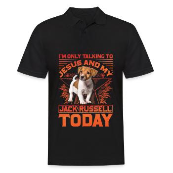 I'm only talking to Jesus and my Jack Russell - Männer Poloshirt - Schwarz - Vorne - Kai (181cm)