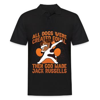 All dogs were created equal then god Jack Russell - Männer Poloshirt - Schwarz - Vorne - Kai (181cm)