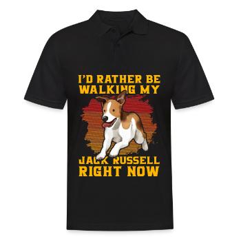 Je préfère promener mon Jack Russell en ce moment - Polo Homme - noir - Devant - Kai (181cm)