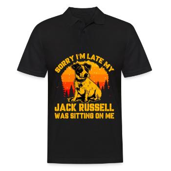 Sorry I'm late my Jack Russell was sitting on me - Männer Poloshirt - Schwarz - Vorne - Kai (181cm)