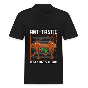 Ant-tastic adventures await - Men's Polo Shirt - black - Front - Kai (181cm)