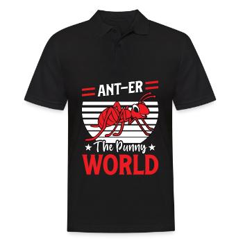 Ant-euh le monde drôle - Polo Homme - noir - Devant - Kai (181cm)