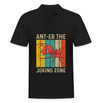 Ant-er the Joking Zone - Männer Poloshirt - Schwarz - Vorne - Kai (181cm)