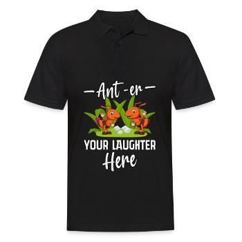 Ant-euh votre rire ici - Polo Homme - noir - Devant - Kai (181cm)