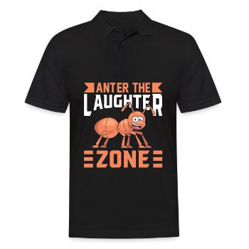 Anter the Laughter Zone - Männer Poloshirt - Schwarz - Vorne - Kai (181cm)