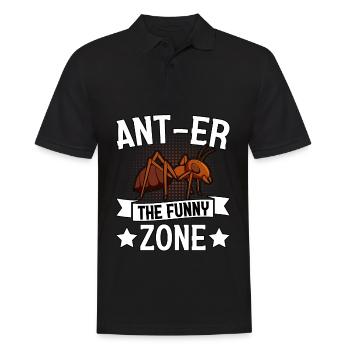 Ant-er the funny Zone - Männer Poloshirt - Schwarz - Vorne - Kai (181cm)