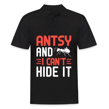 Antsy and I can't hide it - Men's Polo Shirt - black - Front - Kai (181cm)