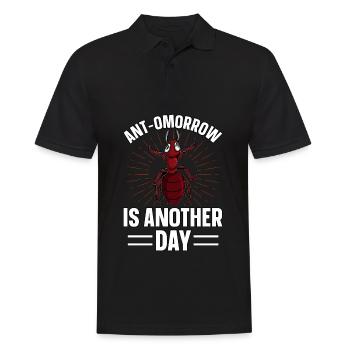 Antmorrow is another day - Men's Polo Shirt - black - Front - Kai (181cm)