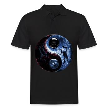 Yin Yang - Männer Poloshirt - Schwarz - Vorne - Kai (181cm)